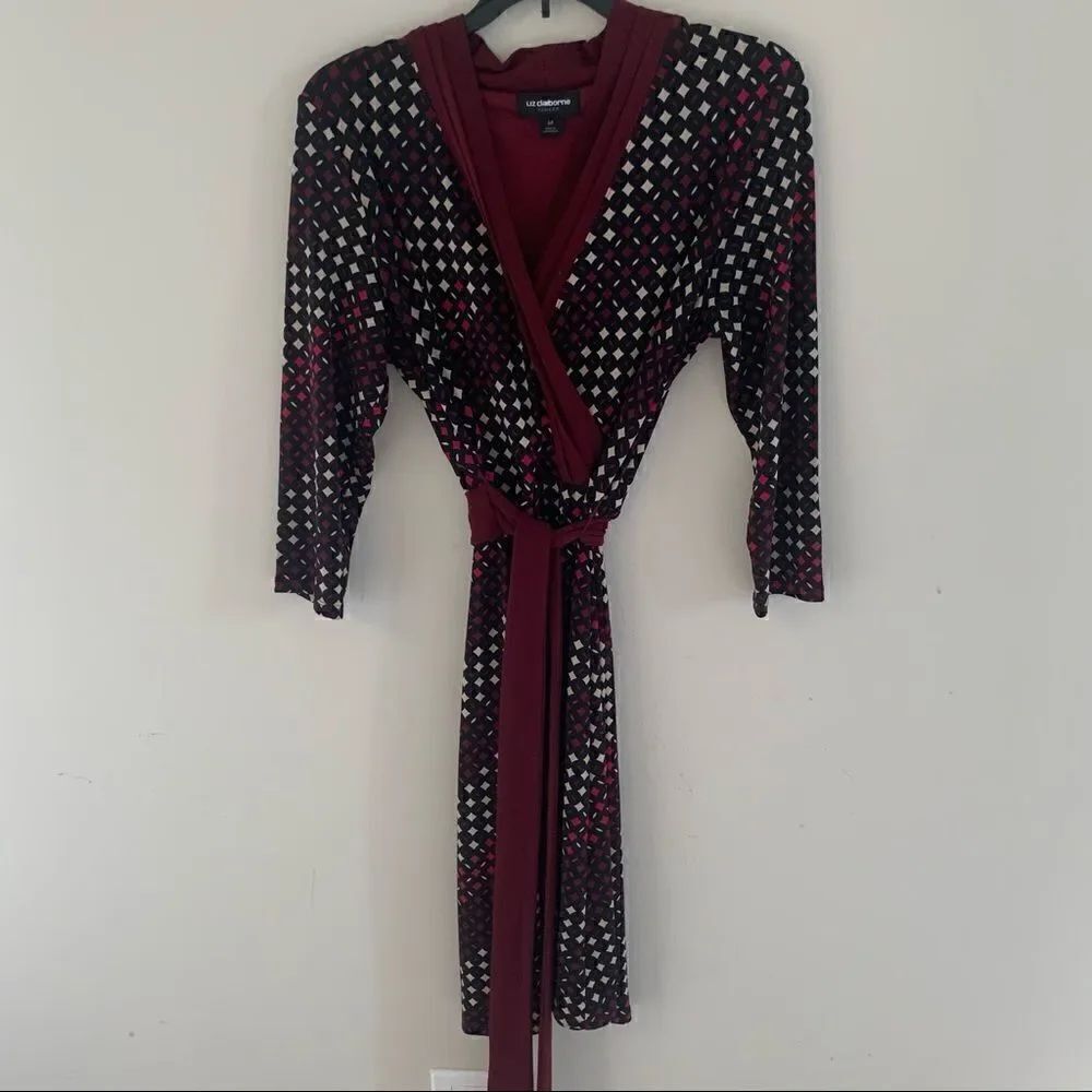 Liz Claiborne Faux Wrap Dress - M
